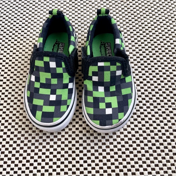 Skechers Mega Craft Street Fame Green & White Boys Slip-on Sneakers Size 5 - Picture 4 of 11